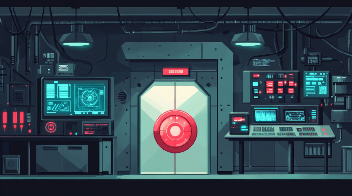 A futuristic picture of a laboratory